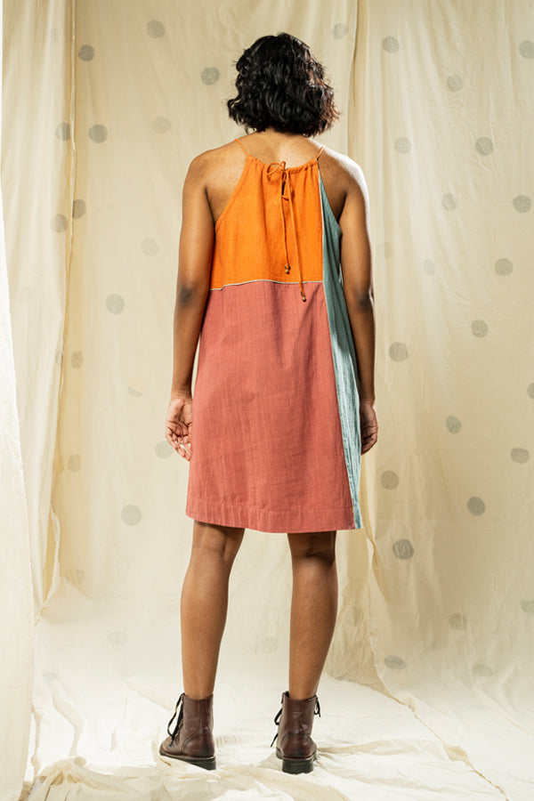Soft Neutrals- Color Blocked Non-Toxic Sleeveless Dress