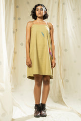 Feathered Grace- Organic Artisan-Made Spaghetti Applique Dress