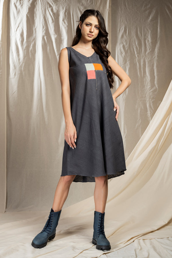 Square Symphony - Cruelty Free Playful Sleeveless Dress