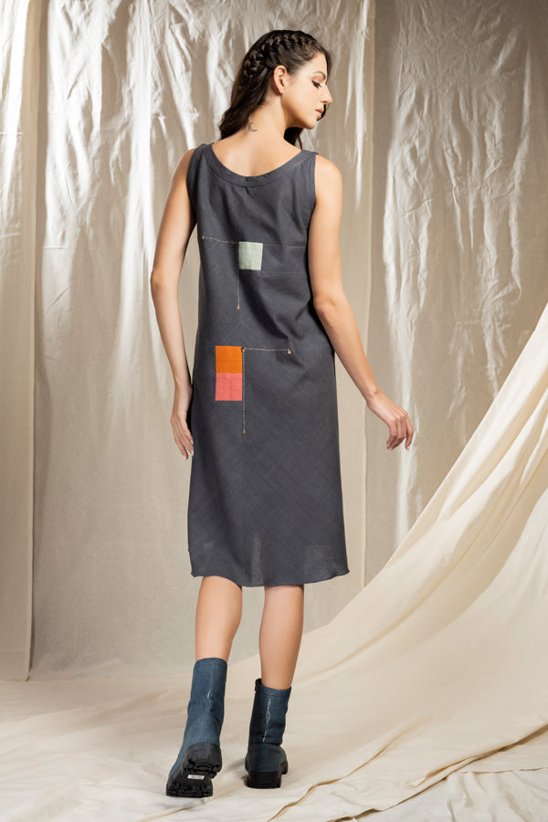 Square Symphony - Cruelty Free Playful Sleeveless Dress