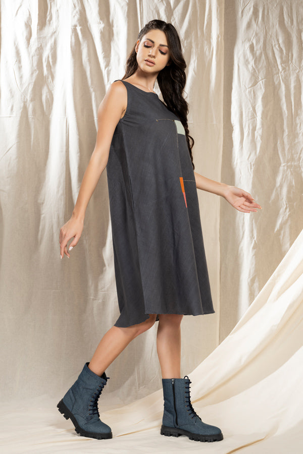 Square Symphony - Cruelty Free Playful Sleeveless Dress