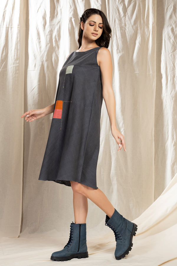 Square Symphony - Cruelty Free Playful Sleeveless Dress