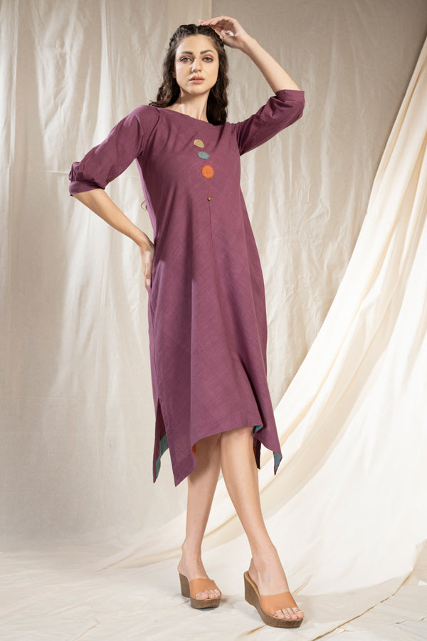 Modern Duality - Minimalist Organic Khadi Reversible Dress