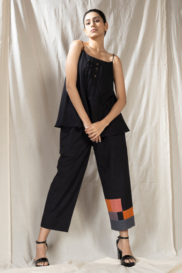 Patch Party- Efficient Black Spaghetti Co-Ord Set