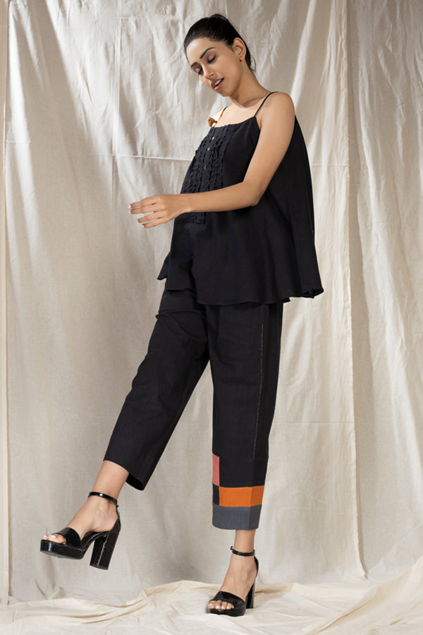 Patch Party- Efficient Black Spaghetti Co-Ord Set