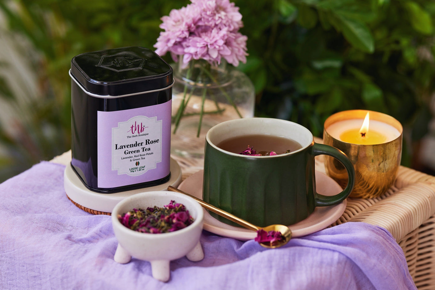 Lavender Rose Green Tea - 50 Grams