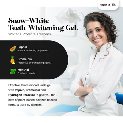 Teeth Whitening Snow White Gel | Plant-Based, Enamel Safe (20gm)