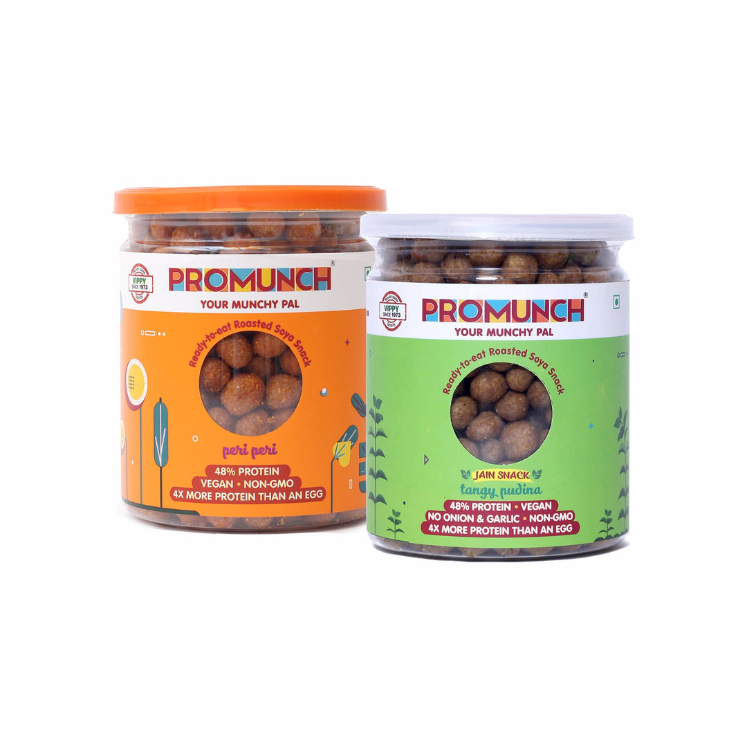Peri Peri Soya Snack - Spicy, Protein-Packed and Healthy Tangy Pudina Soya Snack - Refreshing, High Protein Crunch