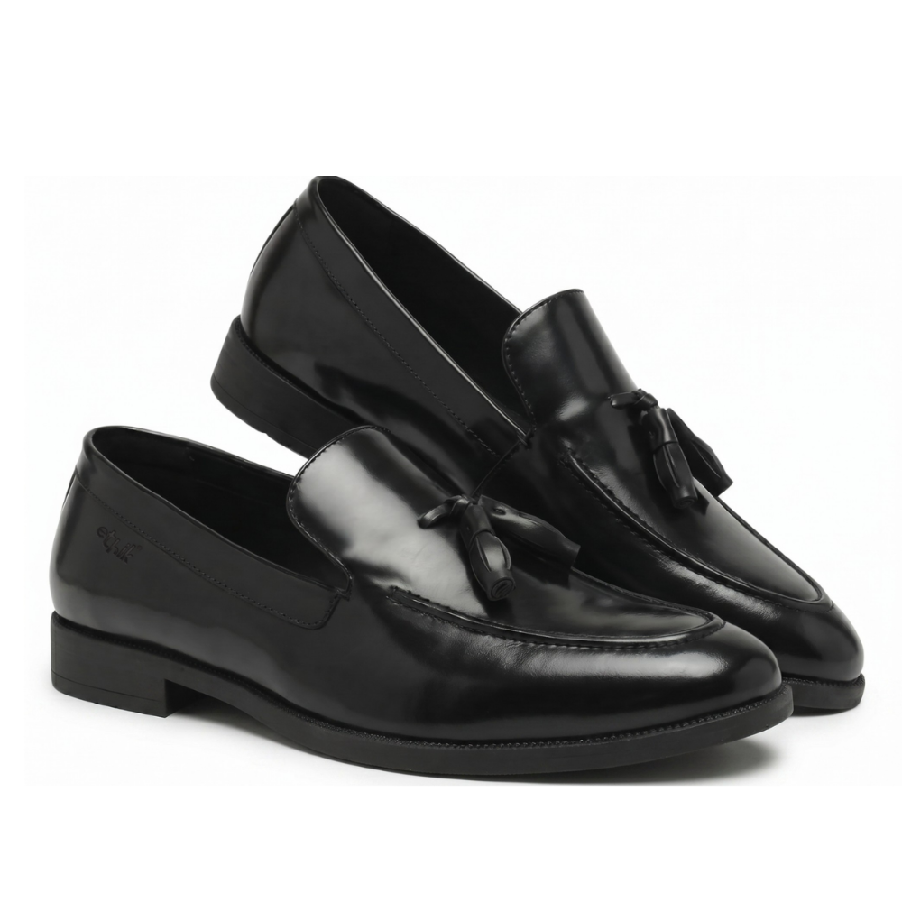 Tassio Black Tassel Loafers