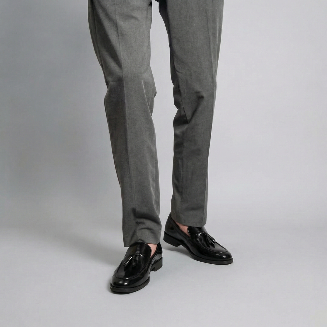 Tassio Black Tassel Loafers