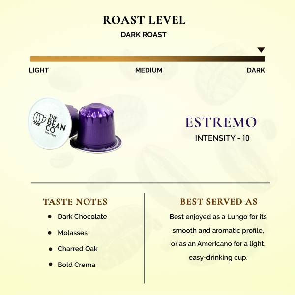 The Bean Co Roasters Estremo Aluminium Coffee Capsules | Intensity 10 | Intense & Rich