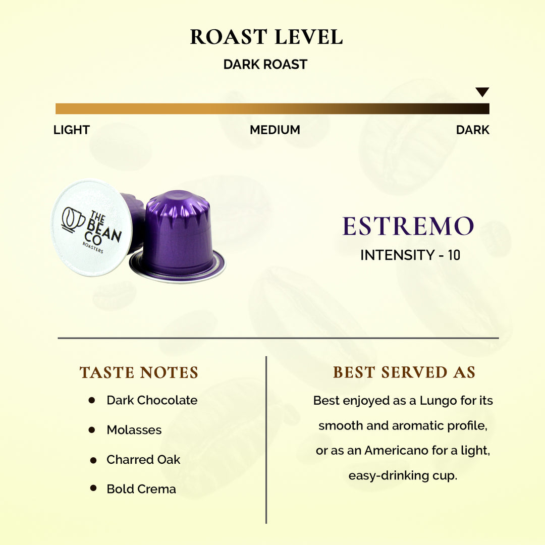 The Bean Co Roasters Coffee Capsule Machine with Integrated Milk Tank | 40 Nespresso®-Compatible Coffee Capsules | Combo Pack