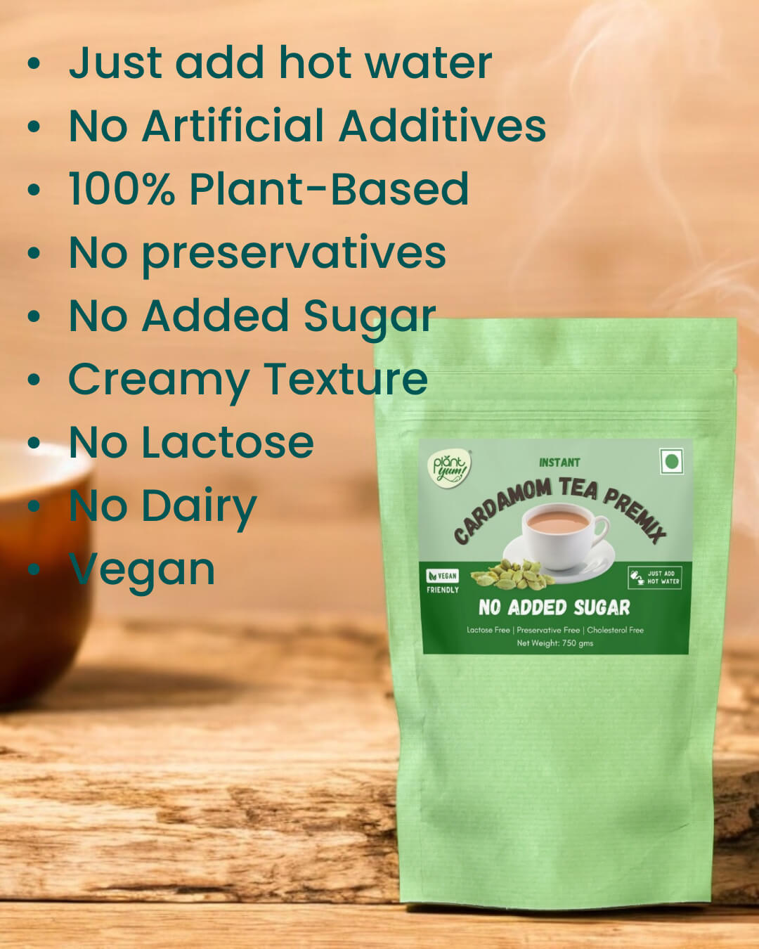 No Added Sugar Tea Premix - Cardamom (Elaichi) (750g)