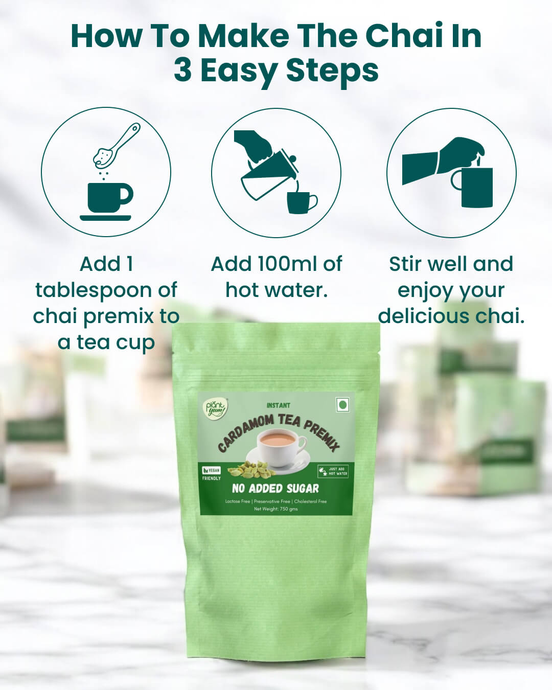 No Added Sugar Tea Premix - Cardamom (Elaichi) (750g)