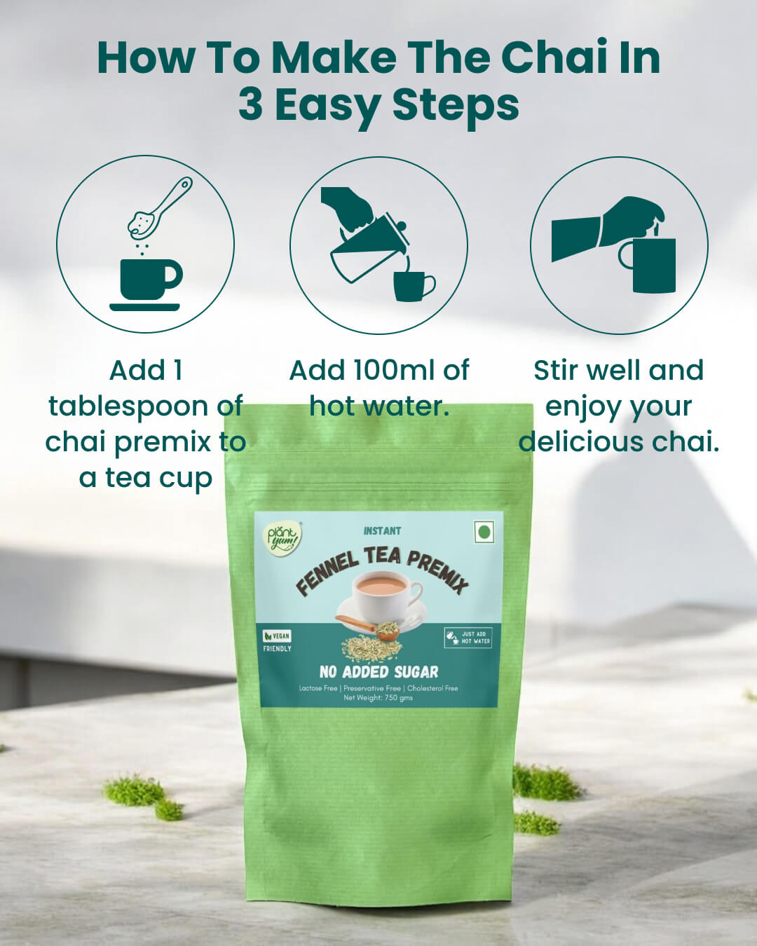 No Added Sugar Tea Premix - Fennel (Saunf) 750g)