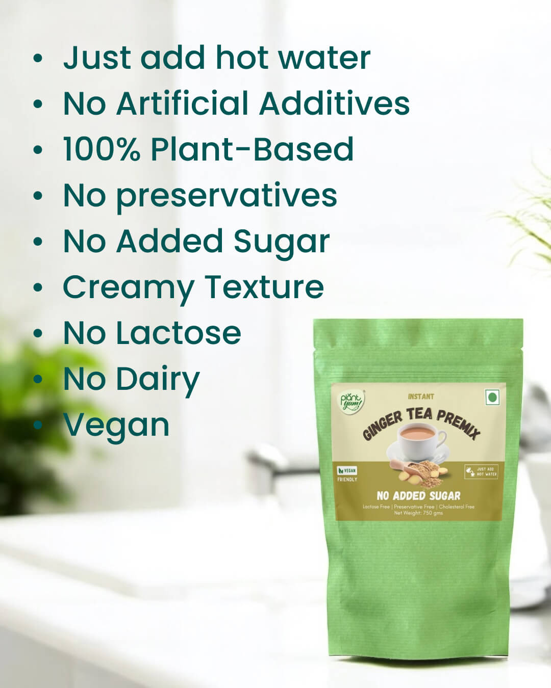 No Added Sugar Tea Premix - Ginger (Adrak) (750g)