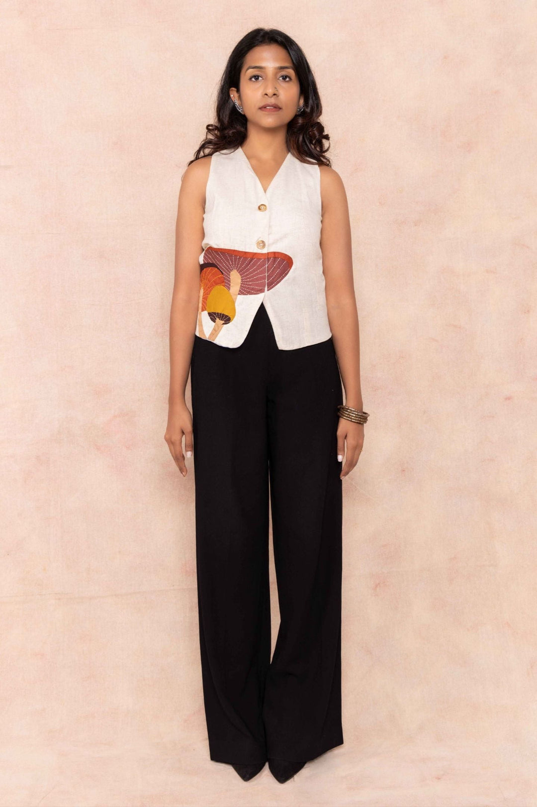 White Waistcoat with handwork