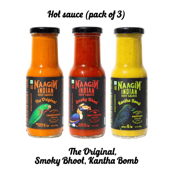 Hot Sauce - The Original + Kantha Bomb + Smoky Bhoot (Pack of 3)