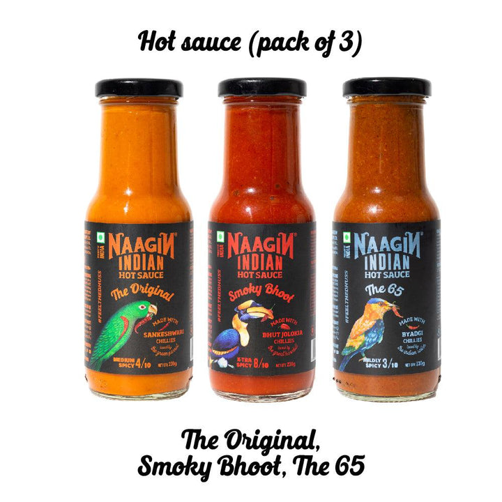 Hot Sauce - The Original + Smoky Bhoot + The 65 (Pack of 3)