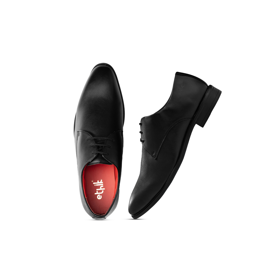 The Captain Black  Derby Shoes