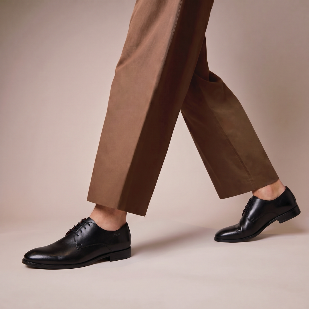 The Captain Black  Derby Shoes