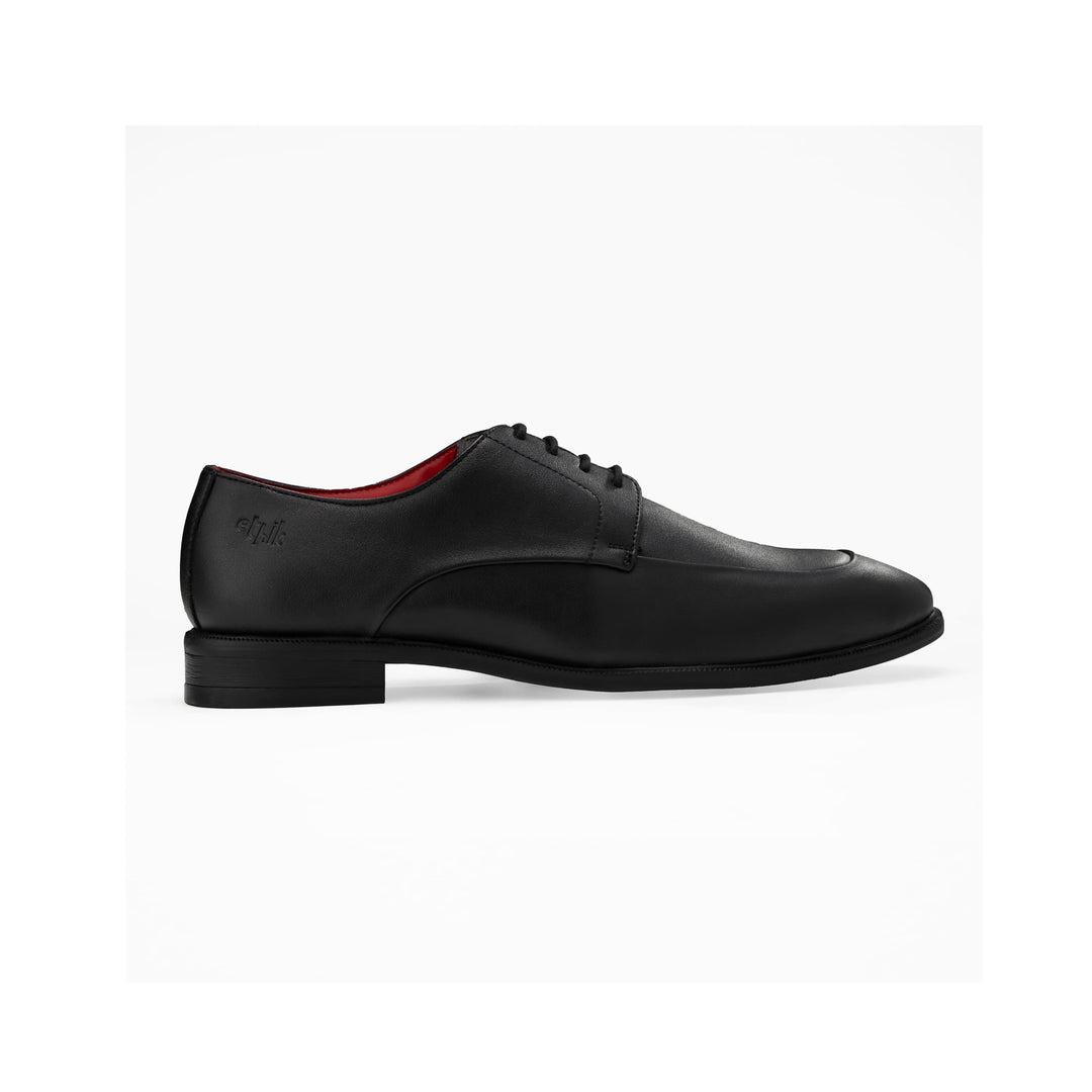 The Executive Black  Square-Toe Derby Shoes