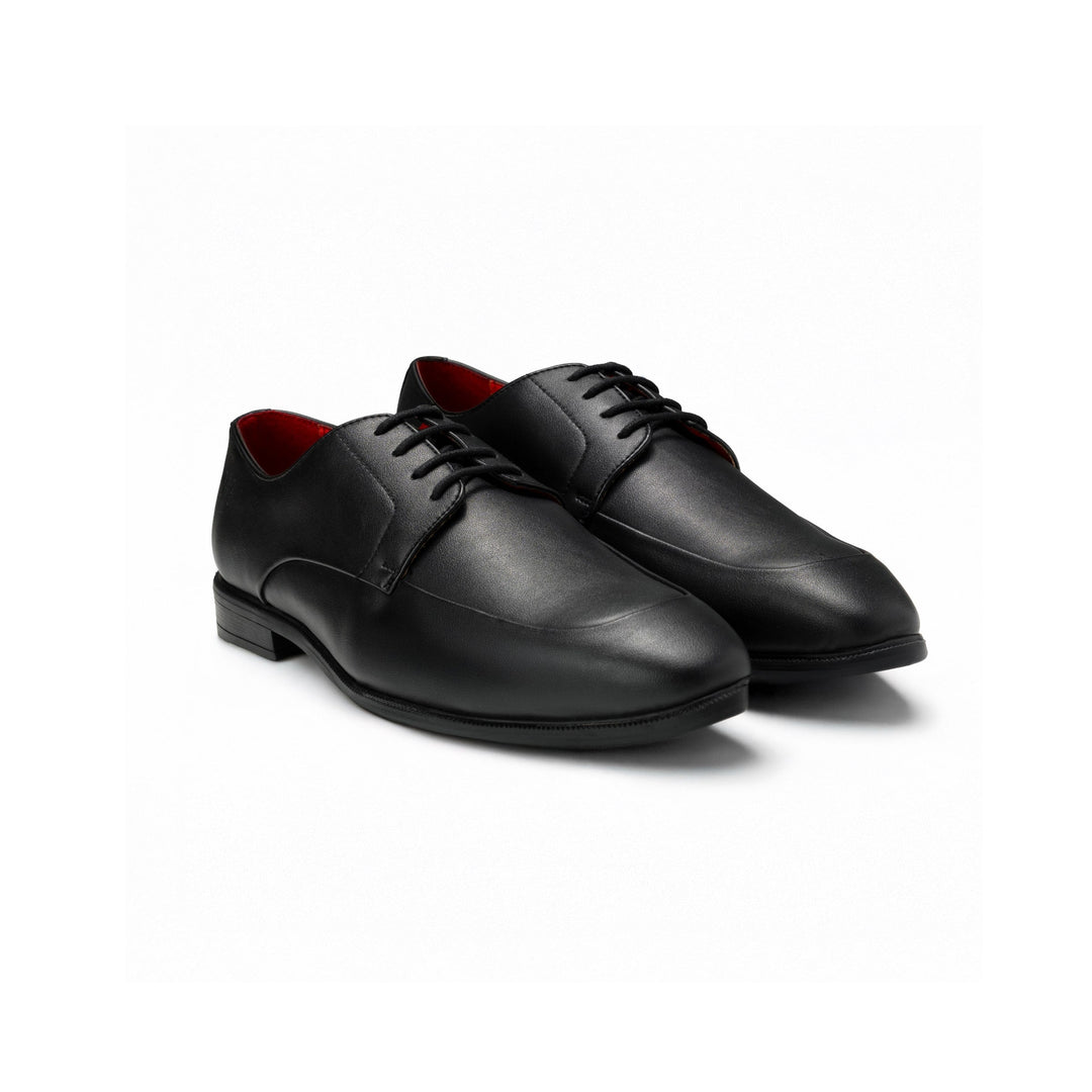 The Executive Black  Square-Toe Derby Shoes