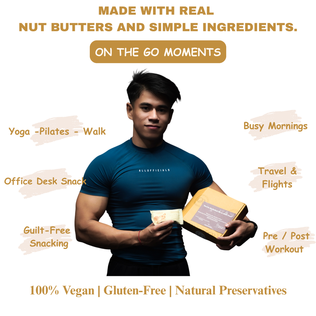 OnReal Foods Thrive Crumb Plant-Based Protein Bars | 15g Protein | No Refined Sugar | High Fiber | Peanut Butter & Walnut | Made with Jowar & Quinoa | Vegan & Gluten-Free