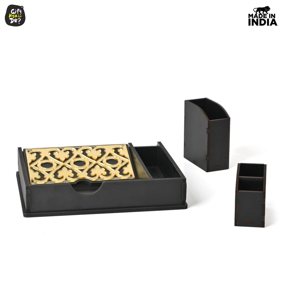 Gift Kya De Tissue Paper Holder for Dining Table with Toothpick Holder Designer 5 Compartment Dining Table Accessories for Home Decor