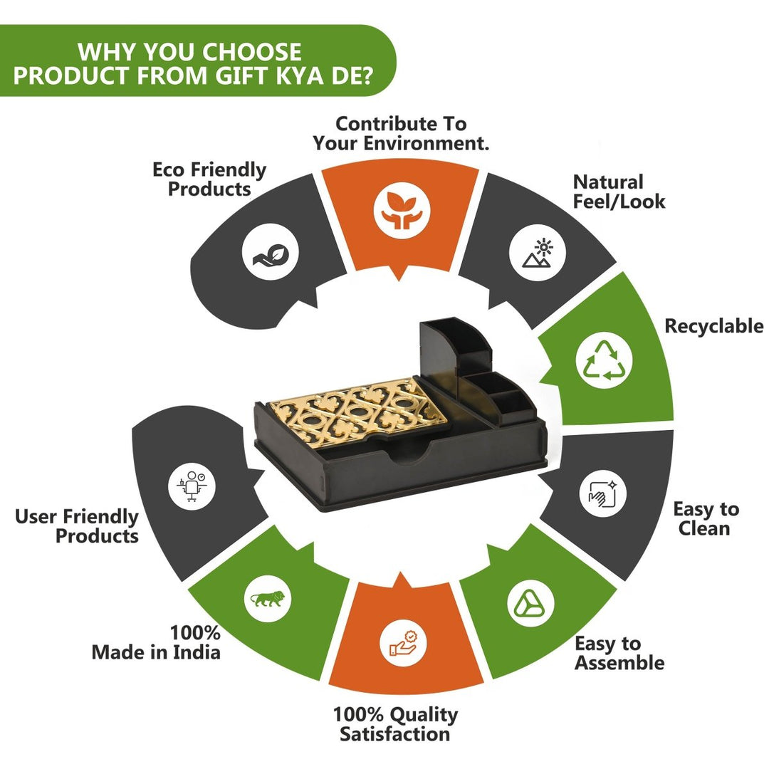 Gift Kya De Tissue Paper Holder for Dining Table with Toothpick Holder Designer 5 Compartment Dining Table Accessories for Home Decor