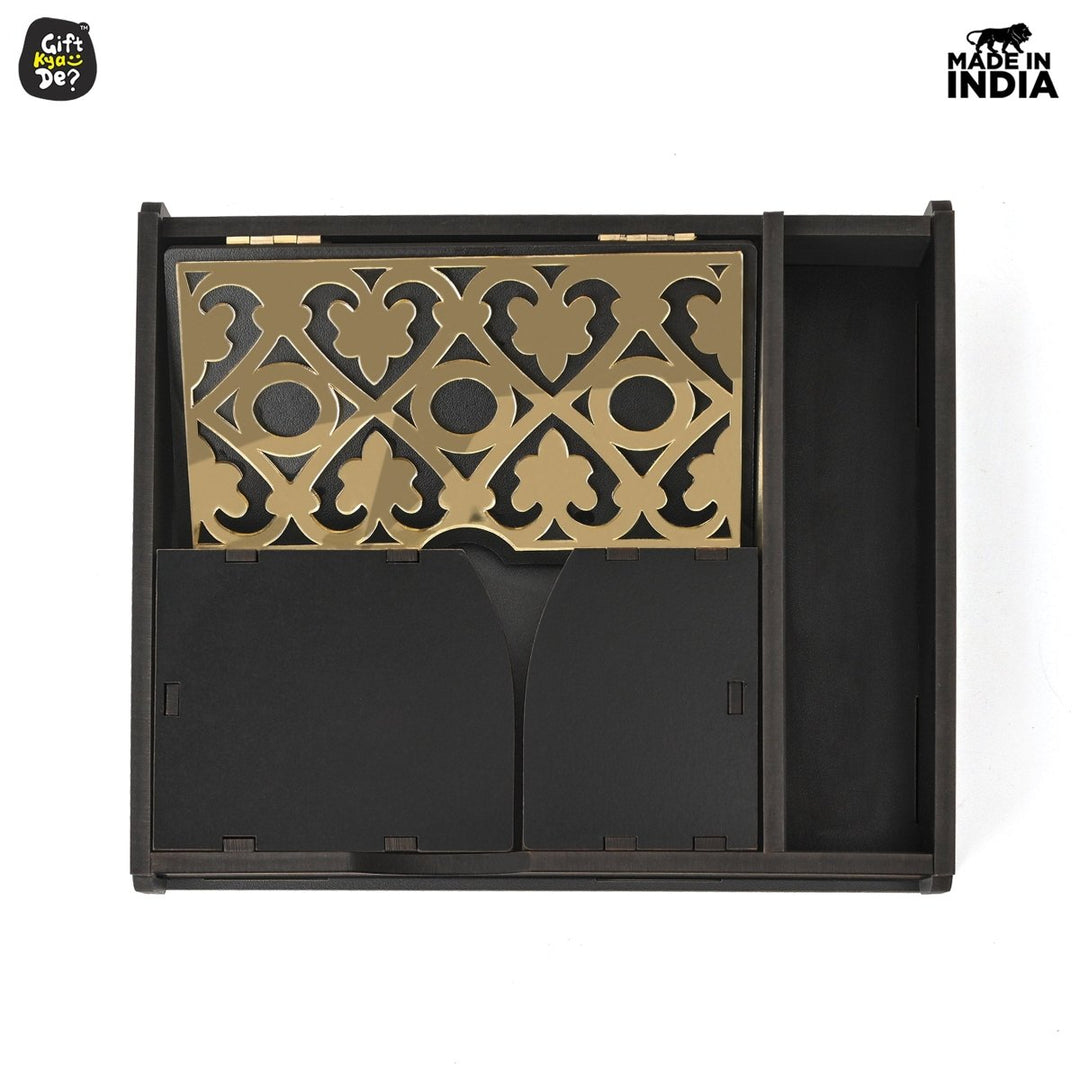 Gift Kya De Tissue Paper Holder for Dining Table with Toothpick Holder Designer 5 Compartment Dining Table Accessories for Home Decor