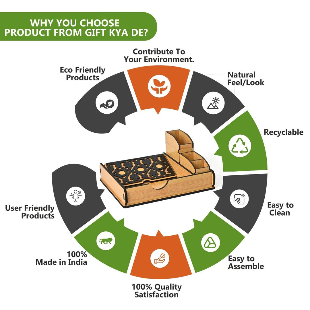 Gift Kya De Tissue Paper Holder for Dining Table with Toothpick Holder Designer 5 Compartment Dining Table Accessories for Home Decor