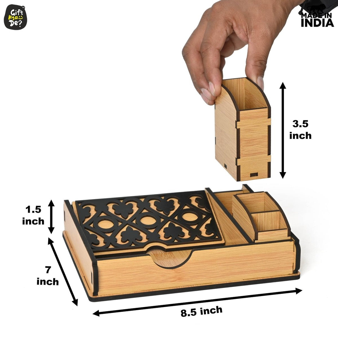 Gift Kya De Tissue Paper Holder for Dining Table with Toothpick Holder Designer 5 Compartment Dining Table Accessories for Home Decor