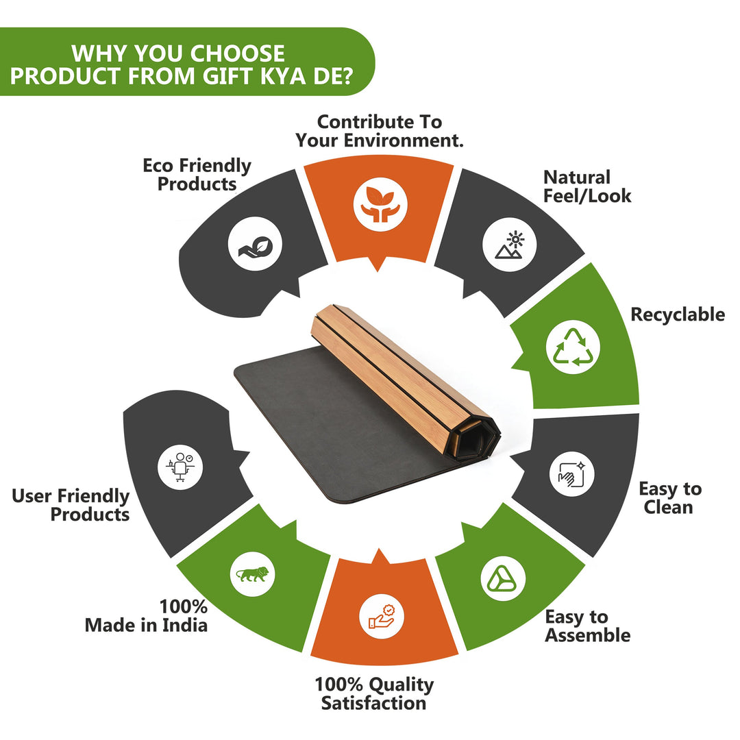 Foldable Sofa Armrest Tray | Bamboo Finish Couch Tray for Snacks, Drinks, Coffee | Available in Small & Large | Eco-Friendly MDF Wood