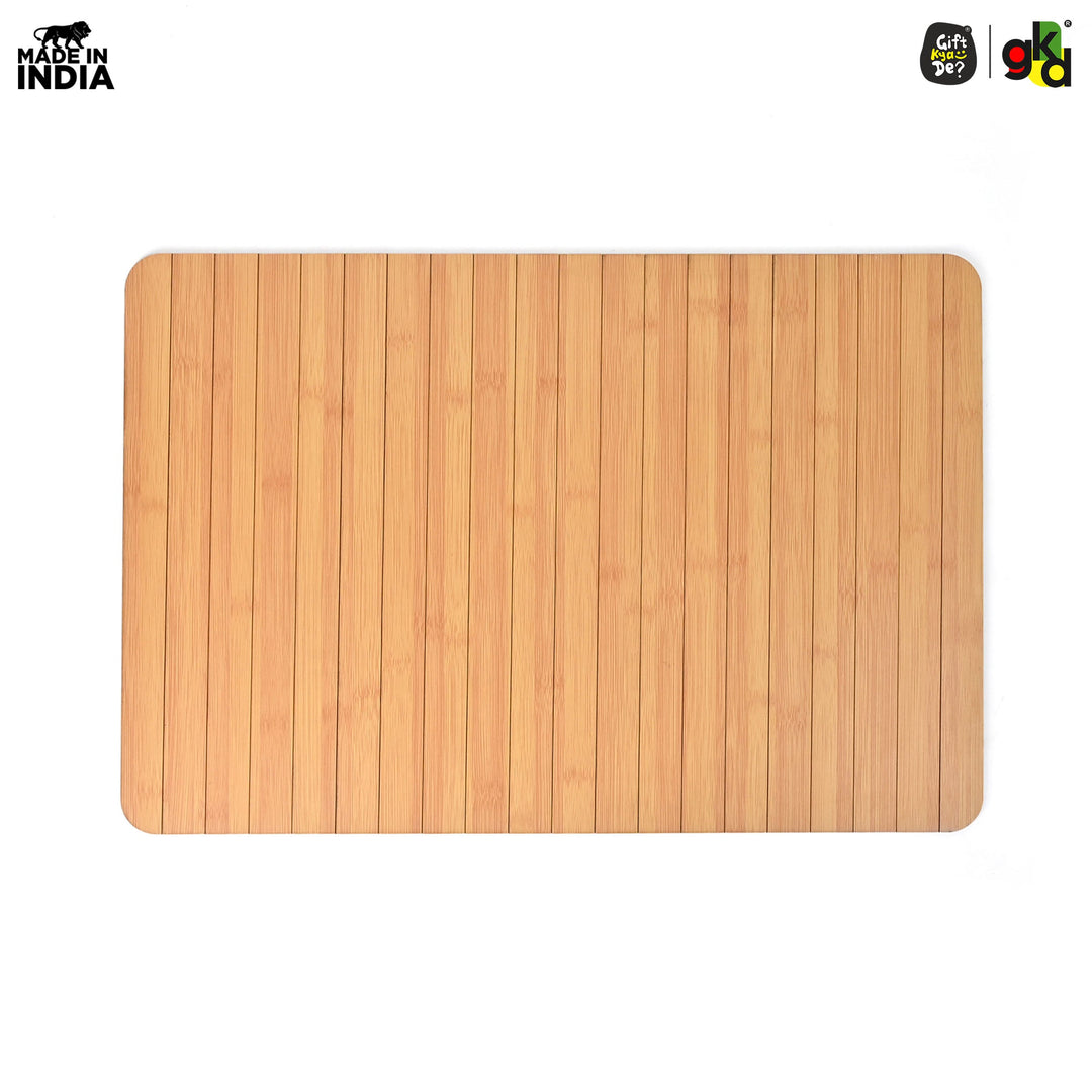 Foldable Sofa Armrest Tray | Bamboo Finish Couch Tray for Snacks, Drinks, Coffee | Available in Small & Large | Eco-Friendly MDF Wood