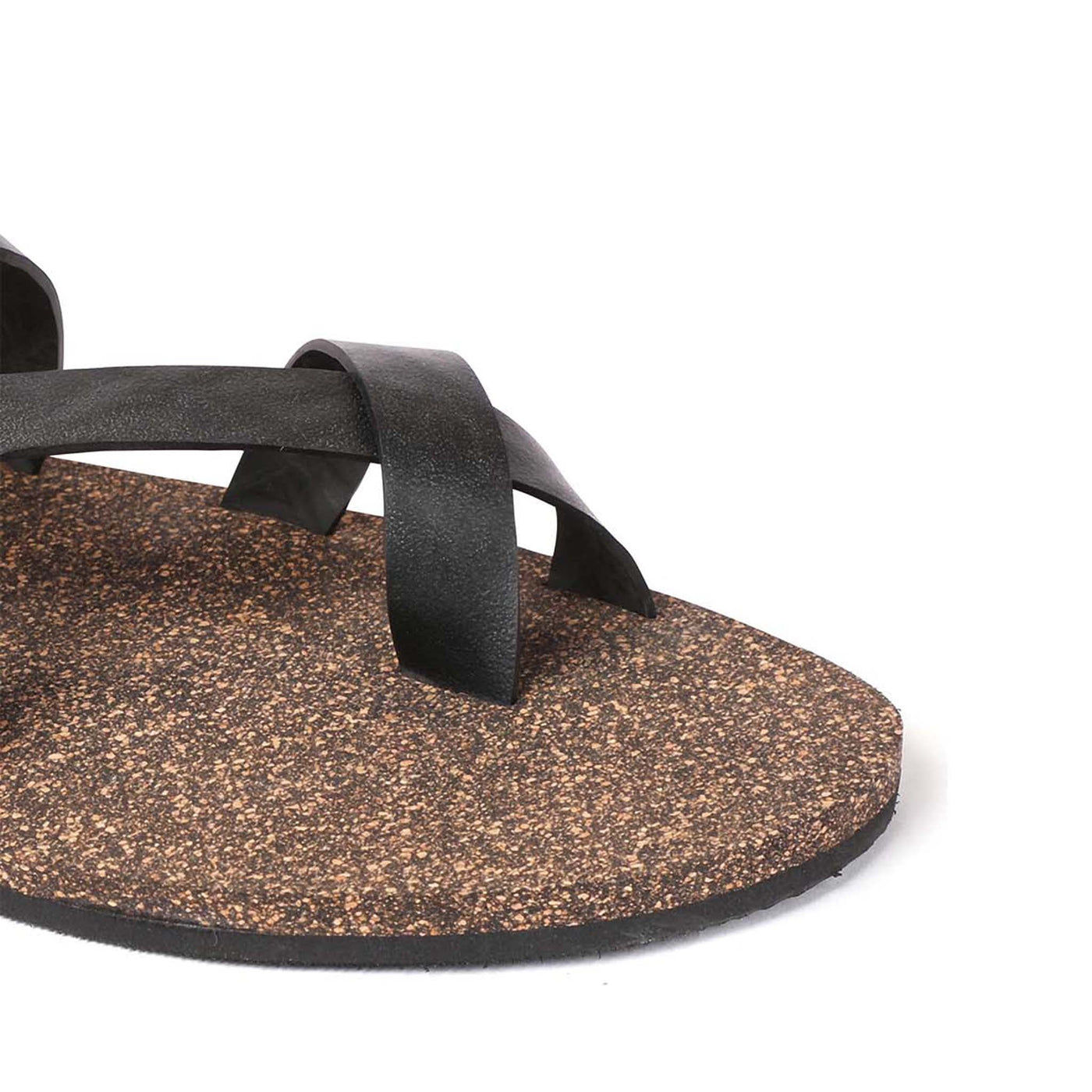 Tro Slingback Cork Sandals for Men (Black)