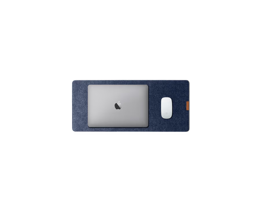 Turf Felt Mini Desk Mat(Black,Blue)