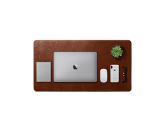 Turf Vegan Leather Desk Mat( Black,Tan)
