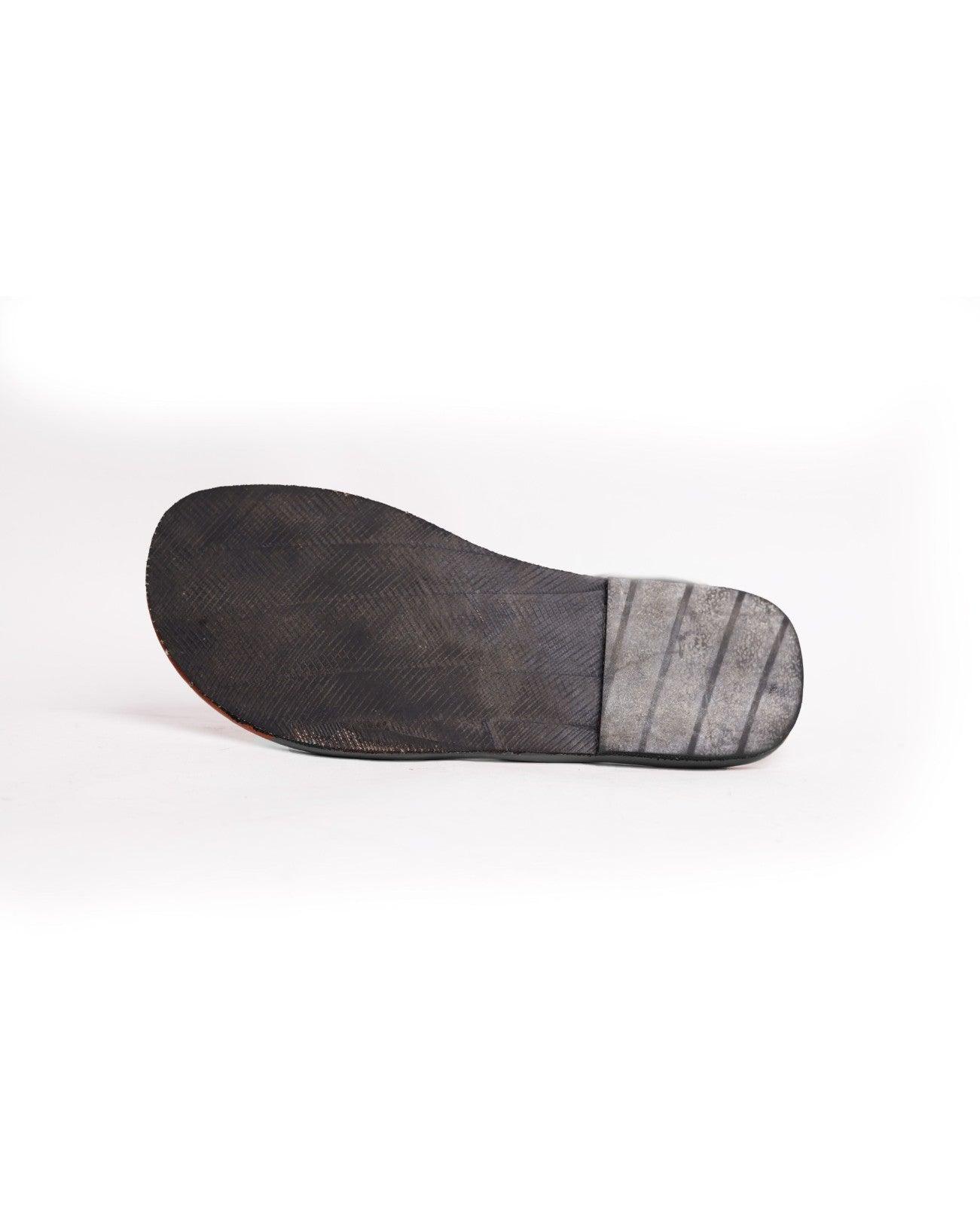 Uri Toe-Ring Vegan Leather Slides for Men (Black)