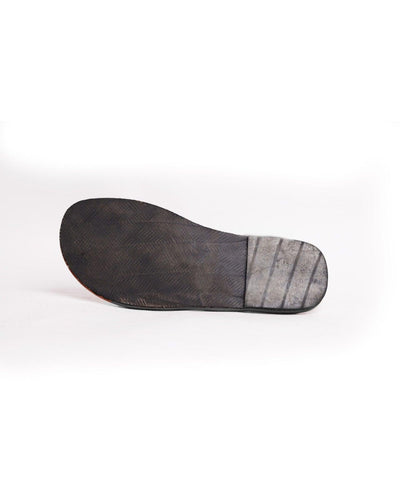 Uri Toe-Ring Vegan Leather Slides for Men (Black)