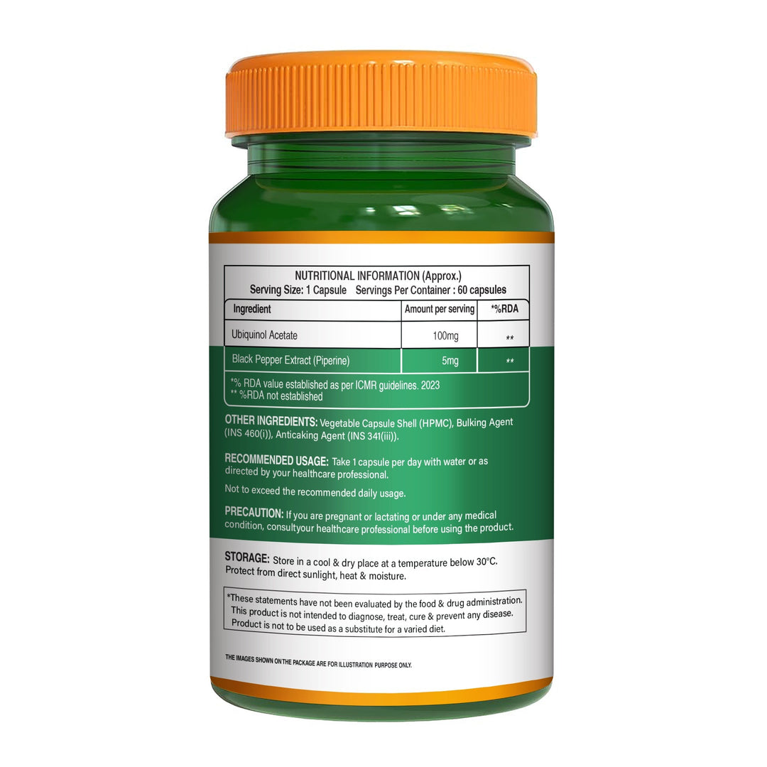 Ubiquinol 105mg with Piperine  Active CoQ10 | Energy & Heart Health