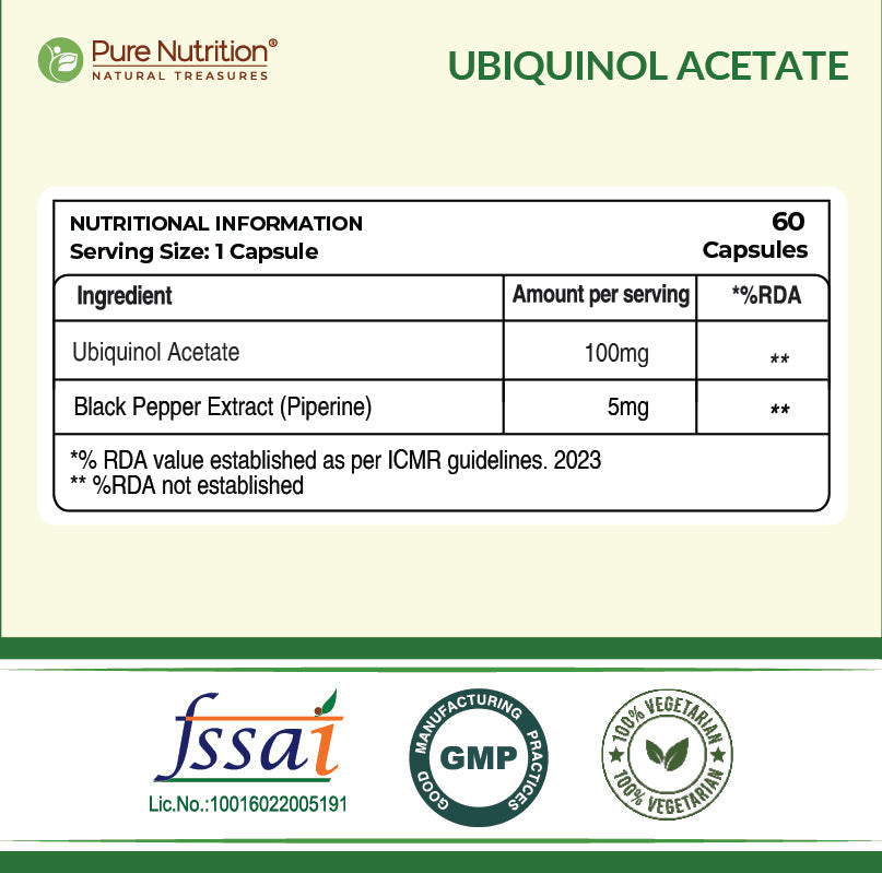 Ubiquinol 105mg with Piperine  Active CoQ10 | Energy & Heart Health