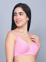 Full Coverage Bamboo Padded T-Shirt Bra Pink – Soft, Supportive, Non-Wired & Eco-Friendly