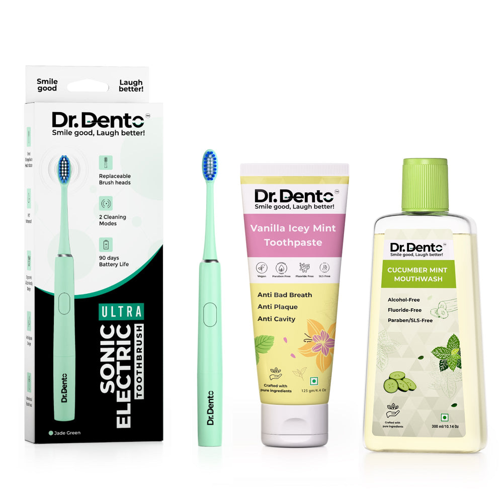 Dr. Dento Complete Oral Care Essentials (Ultra Toothbrush, Toothpaste & Mouthwash)