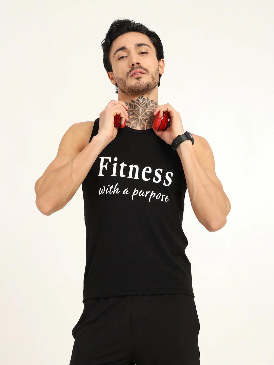 Men’s Bamboo Gym Vest – Soft, Breathable Workout Tank in Black