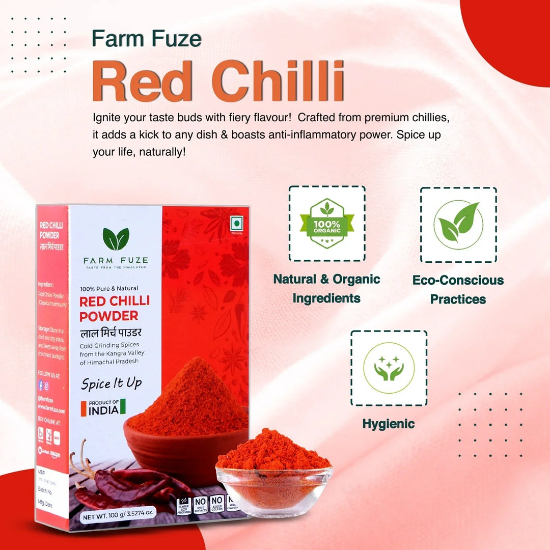 Farm Fuze Red Chili Powder | Lal Mirch Powder (लाल मिर्च पाउडर) - 100 g