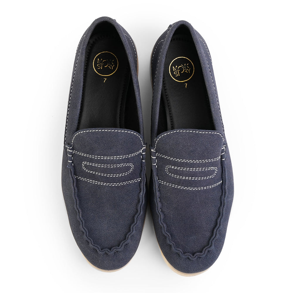 Monkstory Yacht Club Penny Stitch Loafers - Nautical Navy