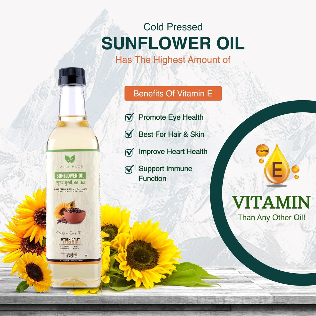 Farm Fuze Cold Pressed Sunflower Oil (Surajmukhi Oil)