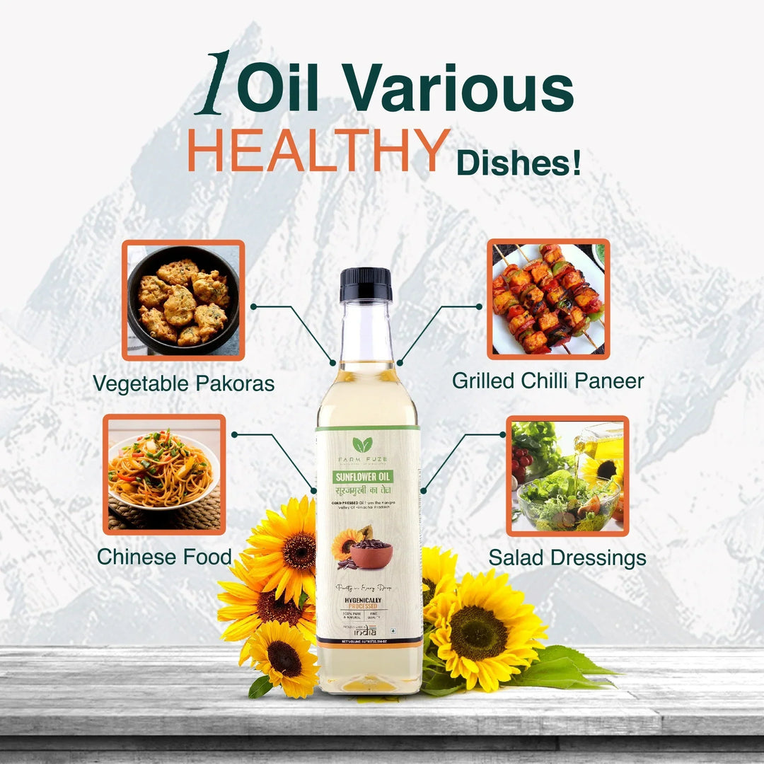 Farm Fuze Cold Pressed Sunflower Oil (Surajmukhi Oil)