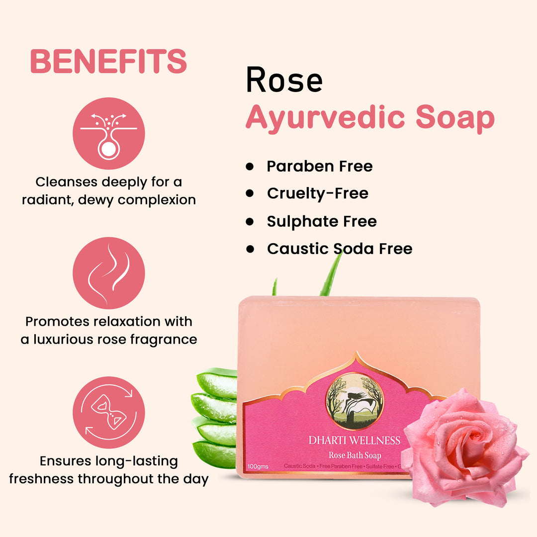 Rose Soap -  Organic | Natural | Caustic - Soda Free | Brightening | Glow | Nourishing | Rich In Antioxidants | Mood Lifting Ritual